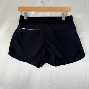 Athleta Black Running Shorts Size‎ 4 Athletic Zip Pocket 3” Inseam